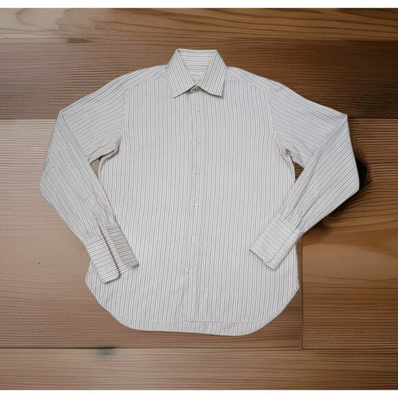 BRIONI Striped FRENCH CUFF Cotton Dress Shirt 39 NOWT - Picture 1 of 4